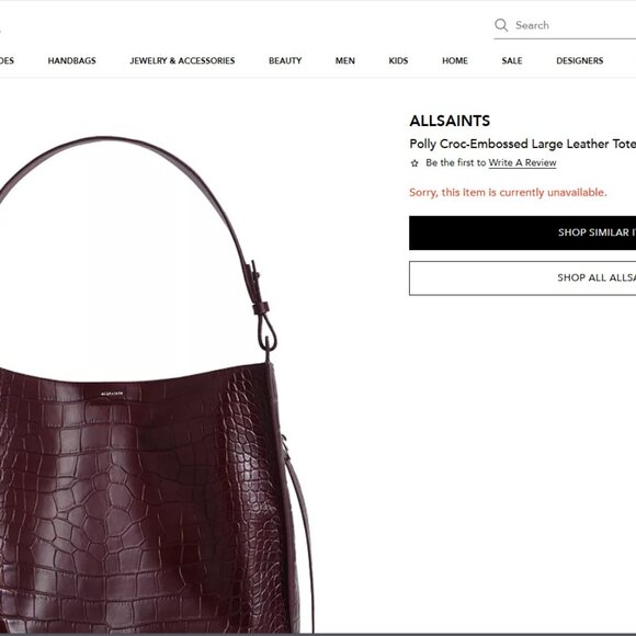 ALLSAINTS Polly Croc-Embossed Large Leather Tote - Picture 2 of 9